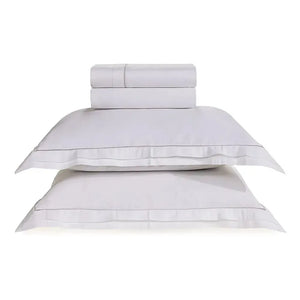Jogo de Cama King Branco 4 Pçs 300 Fios Cetim 100% Algodão Egípcio Doppio Trussardi