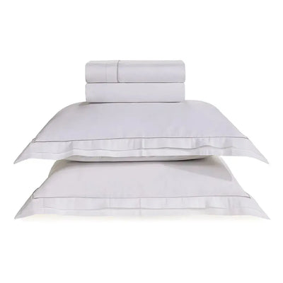Jogo de Cama King Branco 4 Pçs 300 Fios Cetim 100% Algodão Egípcio Doppio Trussardi