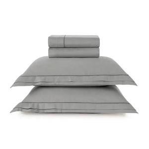 Jogo de Cama King Doppio 4 Pçs 300 Fios Cetim 100% Algodão Egípcio Marmo Trussardi