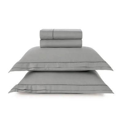 Jogo de Cama King Doppio 4 Pçs 300 Fios Cetim 100% Algodão Egípcio Marmo Trussardi