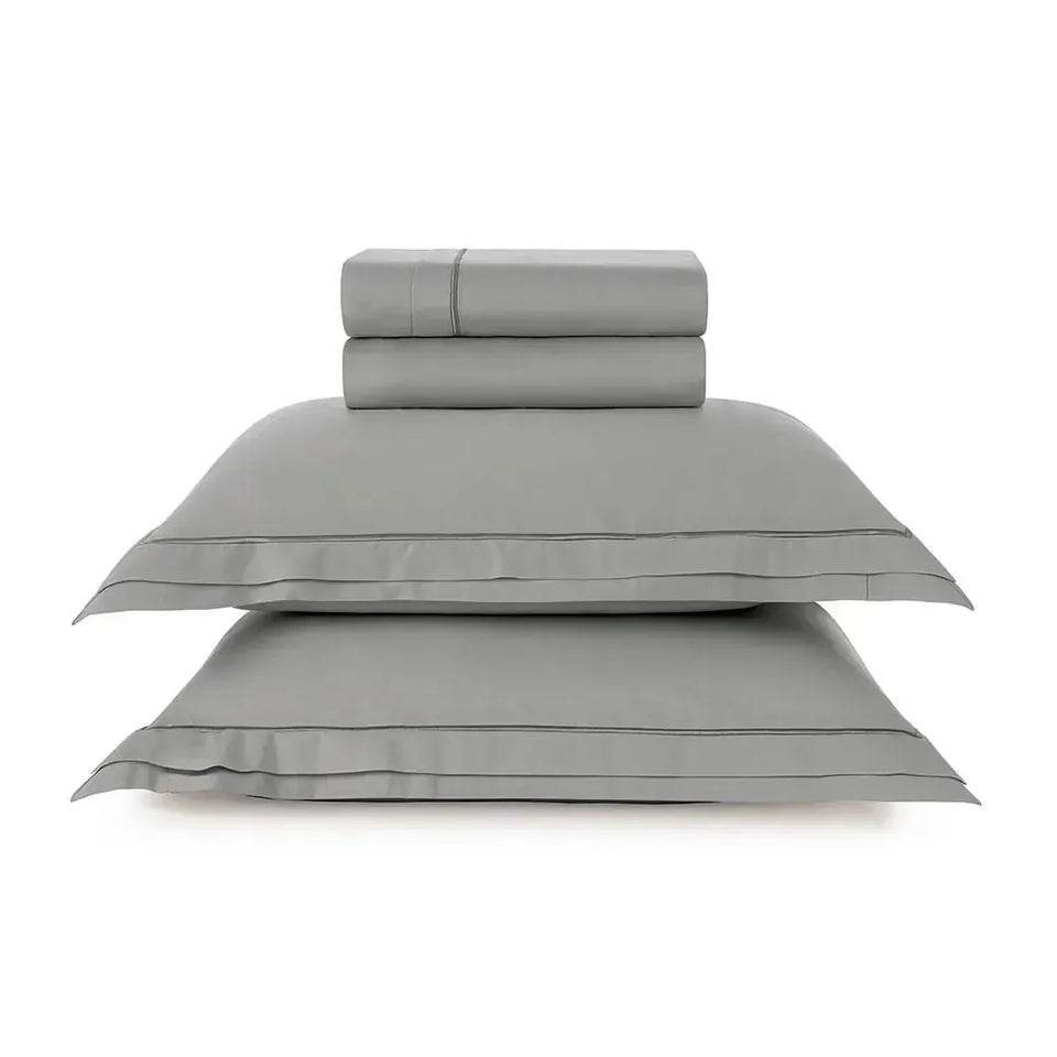 Jogo de Cama King Doppio 4 Pçs 300 Fios Cetim 100% Algodão Egípcio Marmo Trussardi