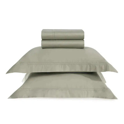 Jogo de Cama King Galieno 4 Pçs 300 Fios Cetim 100% Algodão Egípcio Pistacchio Trussardi
