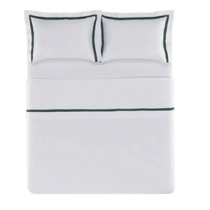 Jogo de Cama King Vercelli 4 Pçs 300 Fios 100% Algodão Egípcio Branco / Fogli Trussardi