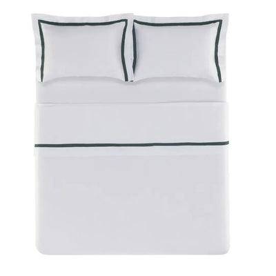 Jogo de Cama King Vercelli 4 Pçs 300 Fios 100% Algodão Egípcio Branco / Fogli Trussardi