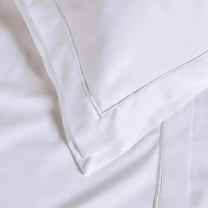 Jogo de Cama Queen Branco 4 Pçs 300 Fios Cetim 100% Algodão Egípcio Doppio Trussardi