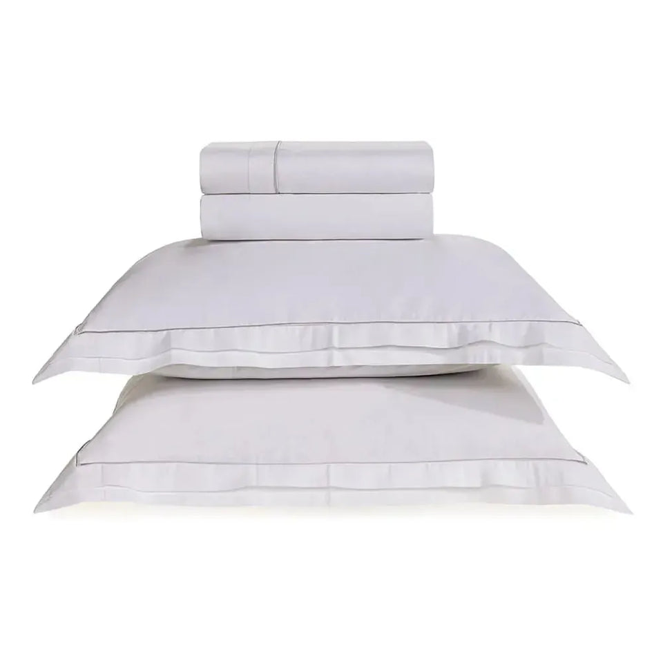 Jogo de Cama Queen Branco 4 Pçs 300 Fios Cetim 100% Algodão Egípcio Doppio Trussardi