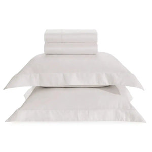Jogo de Cama Queen Dominicani 4 Pçs 600 Fios Cetim 100% Algodão Egípcio Branco Trussardi
