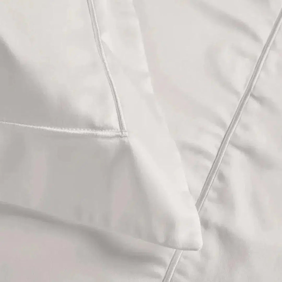 Jogo de Cama Queen Dominicani 4 Pçs 600 Fios Cetim 100% Algodão Egípcio Branco Trussardi