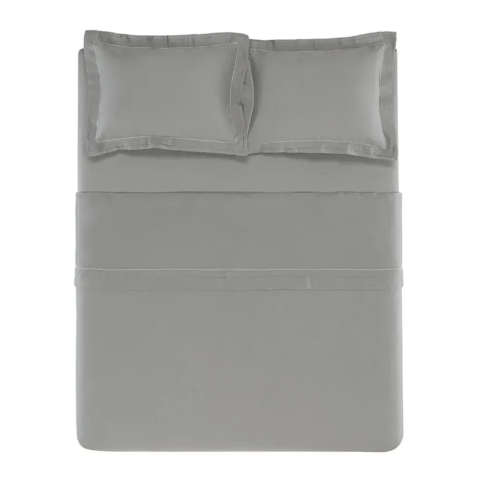 Jogo de Cama Queen Doppio 4 Pçs 300 Fios Cetim 100% Algodão Egípcio Marmo Trussardi