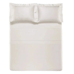 Jogo de Cama Queen Firmiano 4 Pçs 1000 Fios Cetim 100% Algodão Egípcio Branco Trussardi