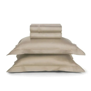 Jogo de Cama Casal Galieno 4 Pçs 300 Fios Cetim 100% Algodão Egípcio Nocciola Trussardi