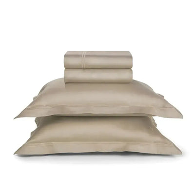 Jogo de Cama Casal Galieno 4 Pçs 300 Fios Cetim 100% Algodão Egípcio Nocciola Trussardi