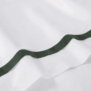 Jogo de Cama Queen Vercelli 4 Pçs 300 Fios 100% Algodão Egípcio Branco / Fogli Trussardi