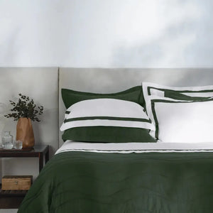 Jogo de Cama Queen Vercelli 4 Pçs 300 Fios 100% Algodão Egípcio Branco / Fogli Trussardi