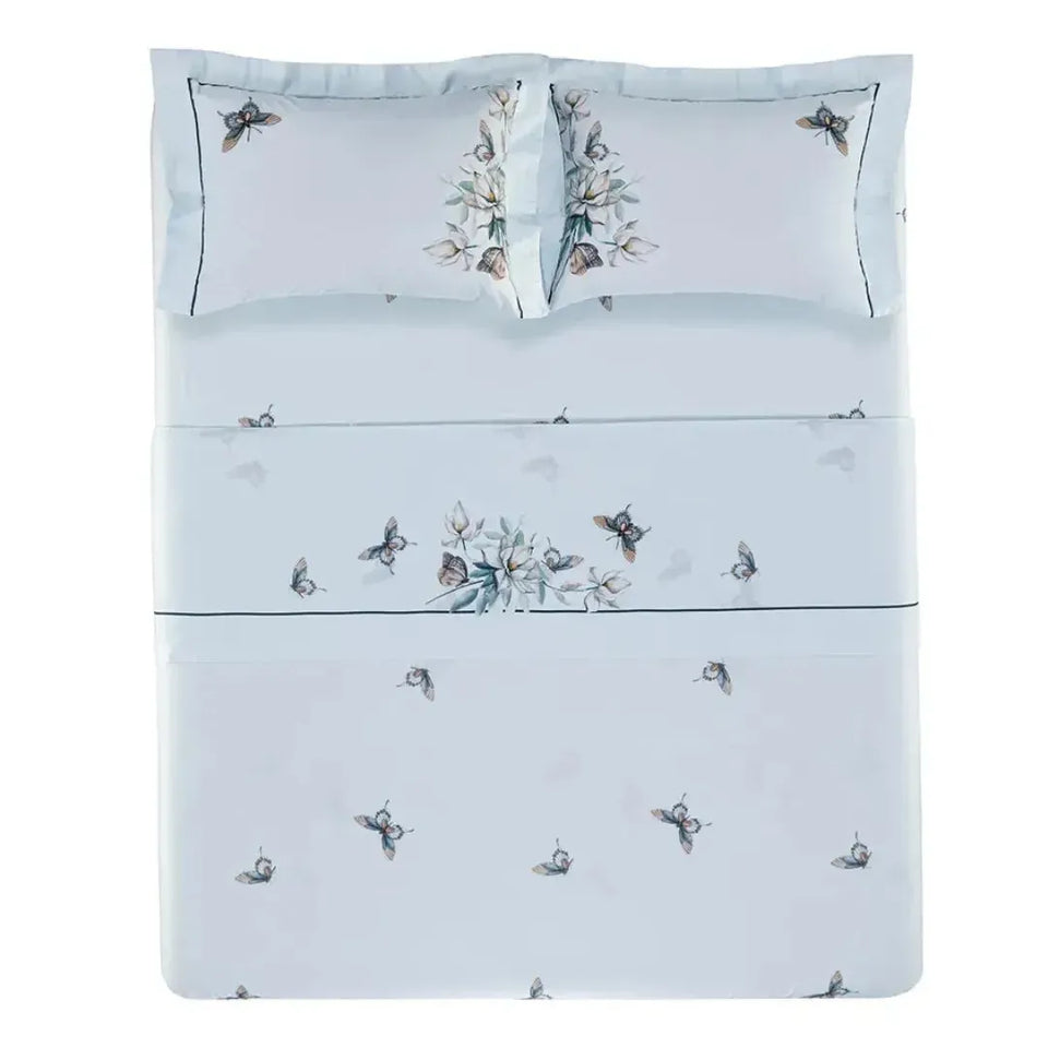 Jogo de Cama Queen Villa Reale 4 Pçs 300 Fios Cetim 100% Algodão Egípcio Trussardi