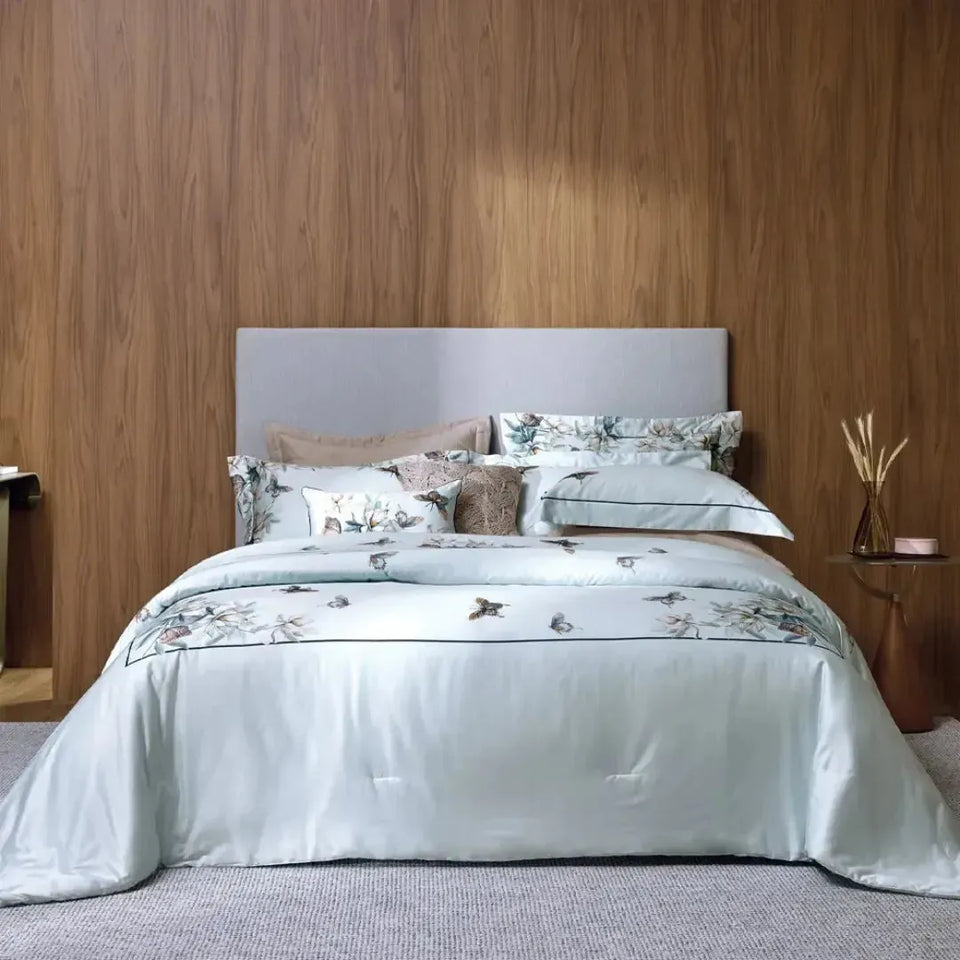 Jogo de Cama Queen Villa Reale 4 Pçs 300 Fios Cetim 100% Algodão Egípcio Trussardi