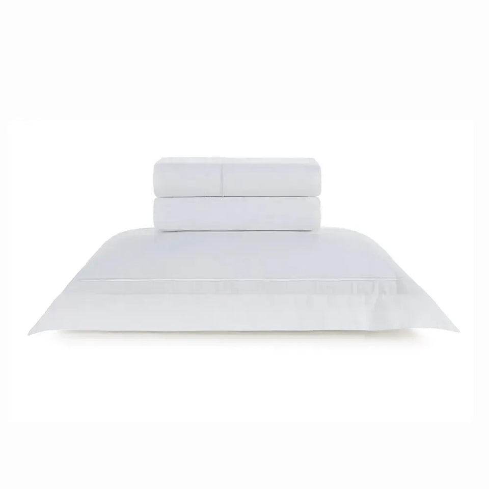 Jogo de Cama Solteiro Fiesole 4 Pçs 200 Fios 100% Algodão Branco Trussardi