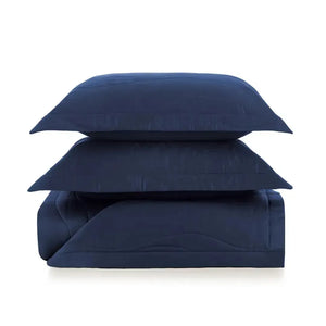 Jogo de Colcha Queen Novara 3 Pçs 300 Fios 100% Algodão Egípcio Azul Siciliano Trussardi