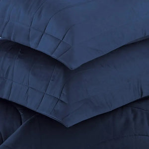 Jogo de Colcha Queen Novara 3 Pçs 300 Fios 100% Algodão Egípcio Azul Siciliano Trussardi