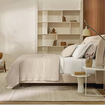 Jogo de Colcha Casal Novara 3 Pçs 300 Fios 100% Algodão Egípcio Branco Trussardi