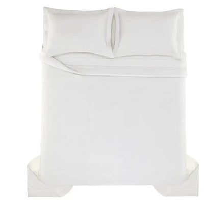 Jogo de Colcha King Dante 3 Pçs 300 Fios Cetim 100% Algodão Egípcio Branco Trussardi