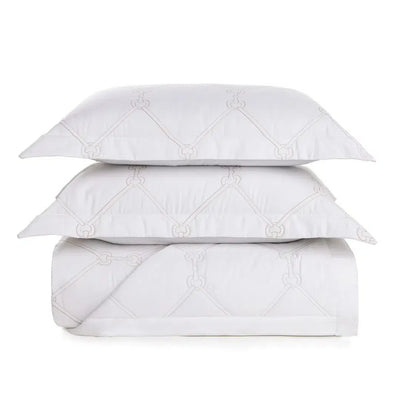 Jogo de Colcha King Montaggio 3 Pçs 300 Fios Cetim 100% Algodão Egípcio Trussardi