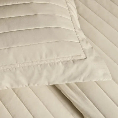 Jogo de Colcha King Monteleone 3 Pçs 200 Fios Percal 100% Algodão Crema Trussardi