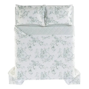 Jogo de Colcha Queen Ortigia 3 Pçs 200 Fios 100% Algodão Trussardi