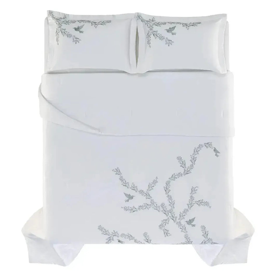 Jogo de Colcha Queen Pistacia 3 Pçs 300 Fios 100% Algodão Egípcio Trussardi