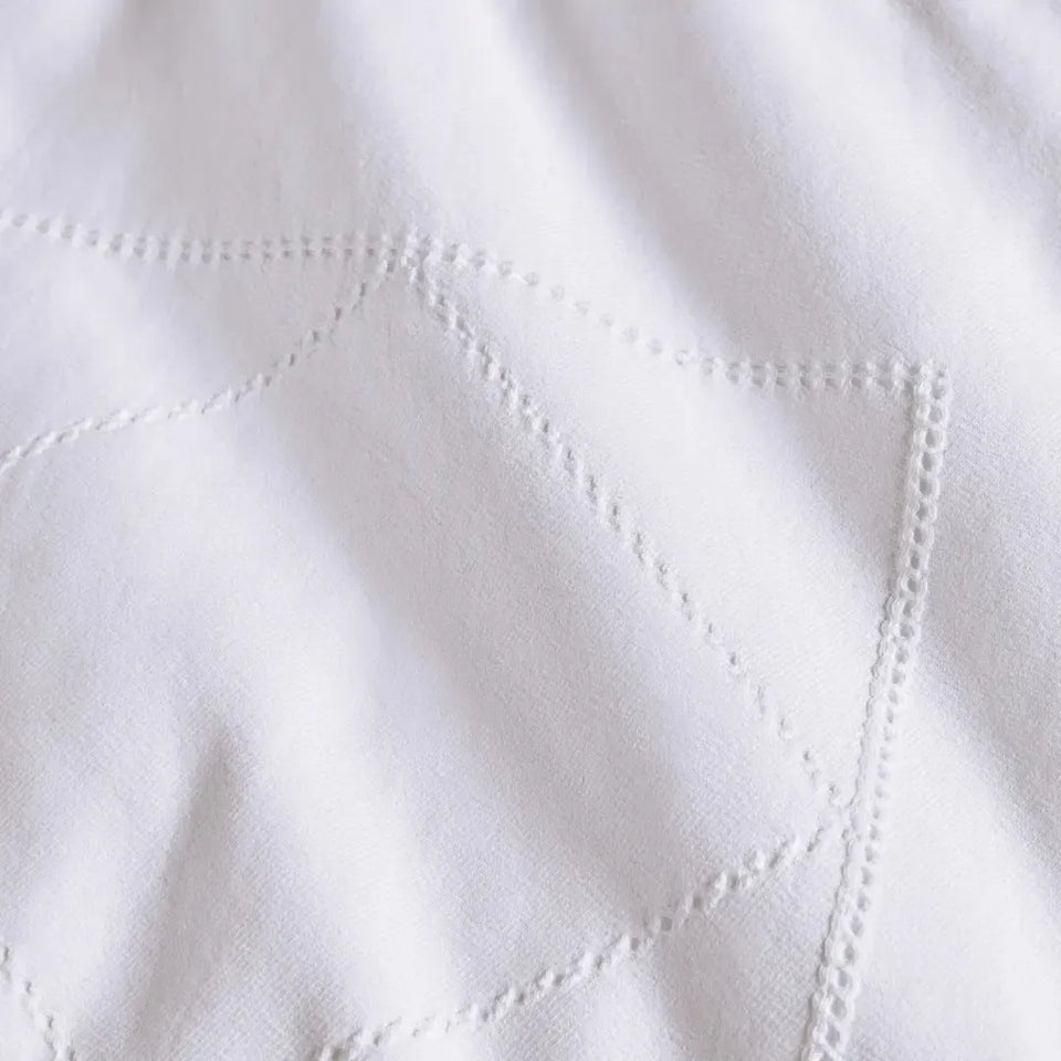 Jogo de Colcha King Sovoire 3 Pçs 200 Fios Percal 100% Algodão Branco Trussardi