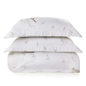Jogo de Colcha King Uccelli 3 Pçs 300 Fios Cetim 100% Bambu Trussardi