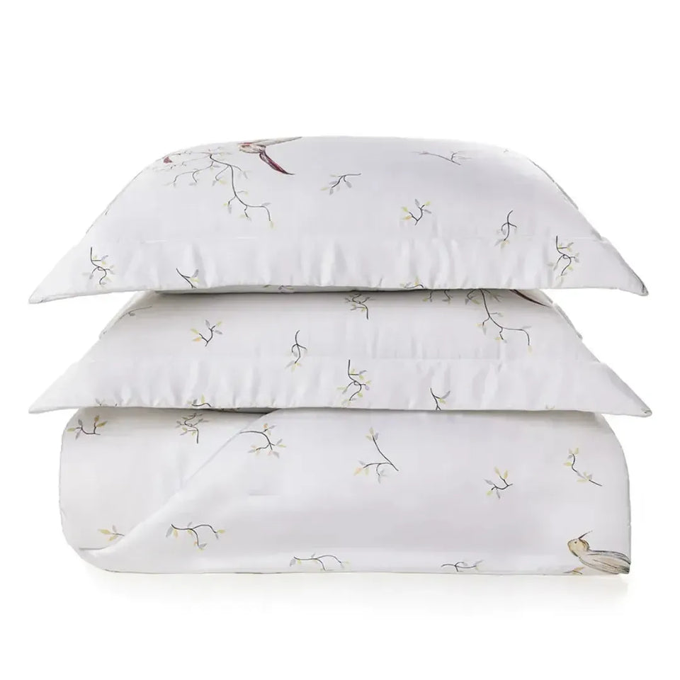 Jogo de Colcha King Uccelli 3 Pçs 300 Fios Cetim 100% Bambu Trussardi