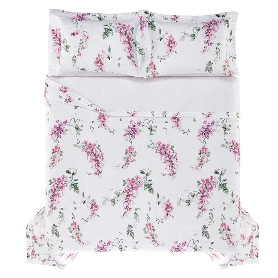 Jogo de Colcha King Wisteria com 3 Peças da Trussardi