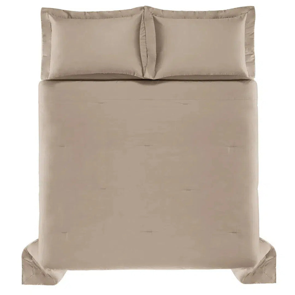 Jogo de Colcha Queen Dianna 3 Pçs 300 Fios 100% Algodão Egípcio Nocciola Trussardi