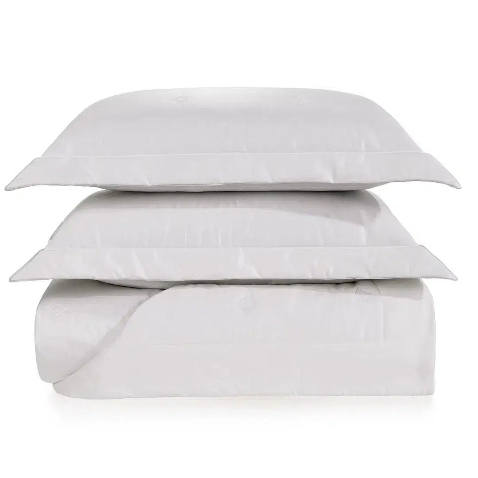 Jogo de Colcha Queen Mille 3 Pçs 1000 Fios 100% Algodão Egípcio Branco Trussardi
