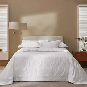 Jogo de Colcha Queen Mille 3 Pçs 1000 Fios 100% Algodão Egípcio Branco Trussardi