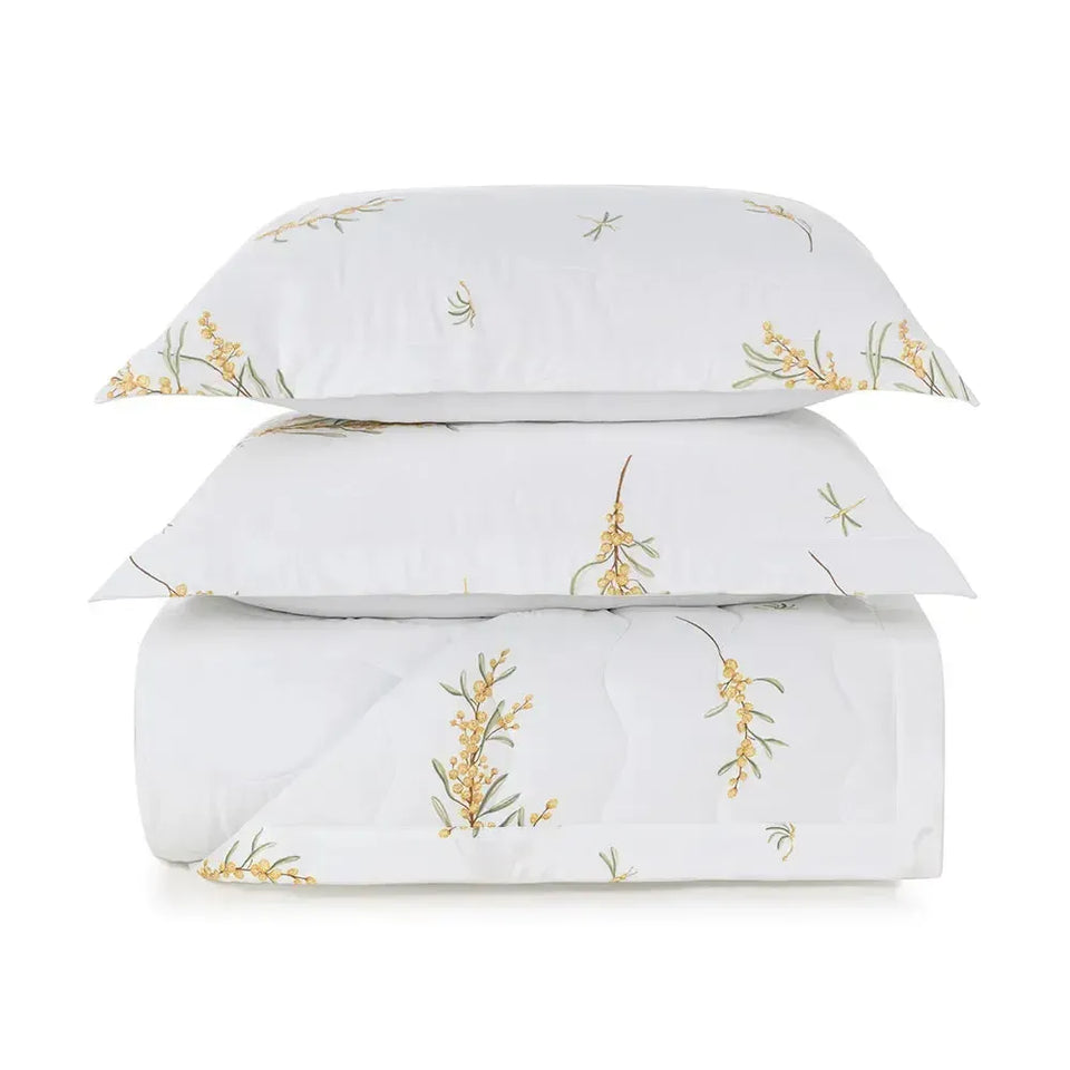 Jogo de Colcha Queen Mimosa 3 Pçs 300 Fios 100% Algodão Egípcio Trussardi