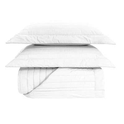 Jogo de Colcha Queen Monteleone 3 Pçs 200 Fios Percal 100% Algodão Branco Trussardi