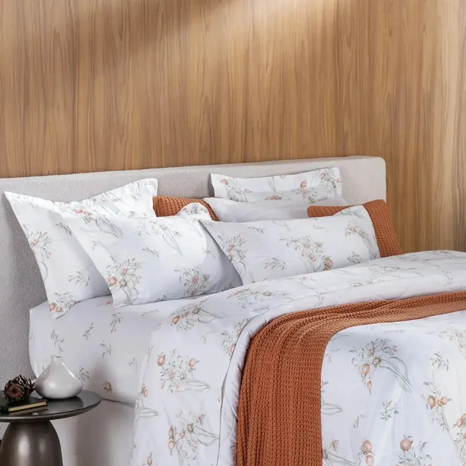 Jogo de Colcha Queen Narciso com 3 Peças 100% Algodão da Trussardi