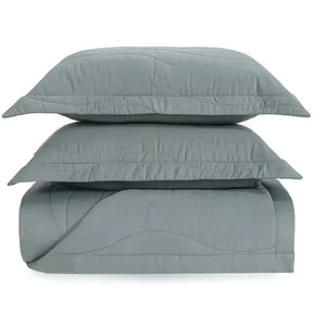 Jogo de Colcha Queen Novara 3 Pçs 300 Fios 100% Algodão Egípcio Azul Mare Trussardi