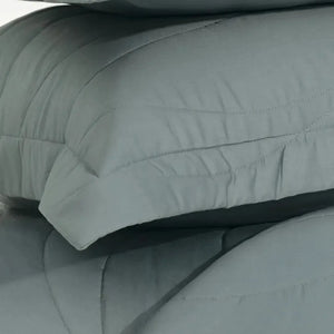 Jogo de Colcha Queen Novara 3 Pçs 300 Fios 100% Algodão Egípcio Azul Mare Trussardi