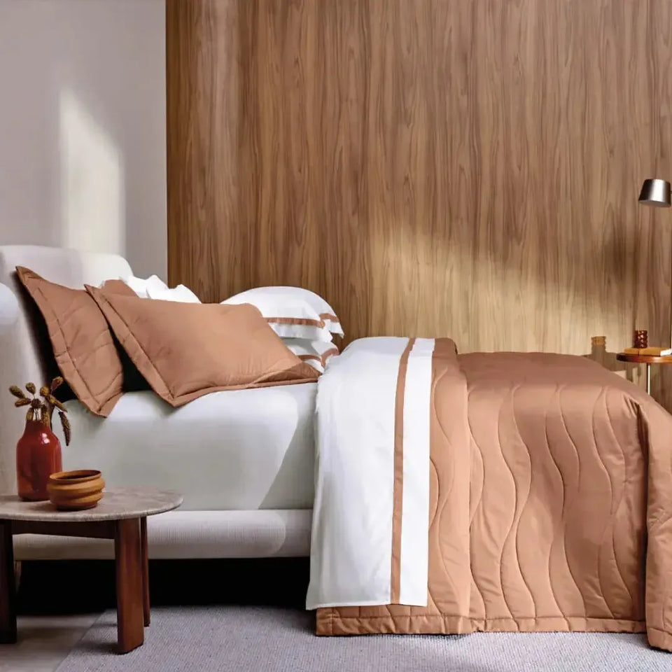 Jogo de Colcha Queen Novara 3 Pçs 300 Fios 100% Algodão Egípcio Solare Trussardi