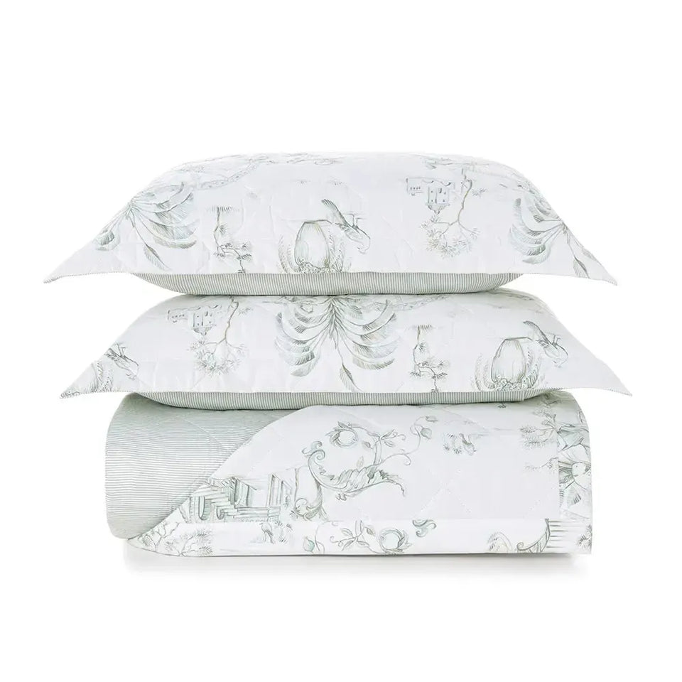 Jogo de Colcha Queen Ortigia 3 Pçs 200 Fios 100% Algodão Trussardi