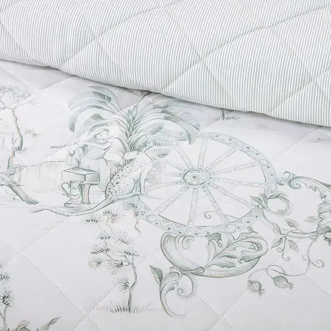Jogo de Colcha Queen Ortigia 3 Pçs 200 Fios 100% Algodão Trussardi