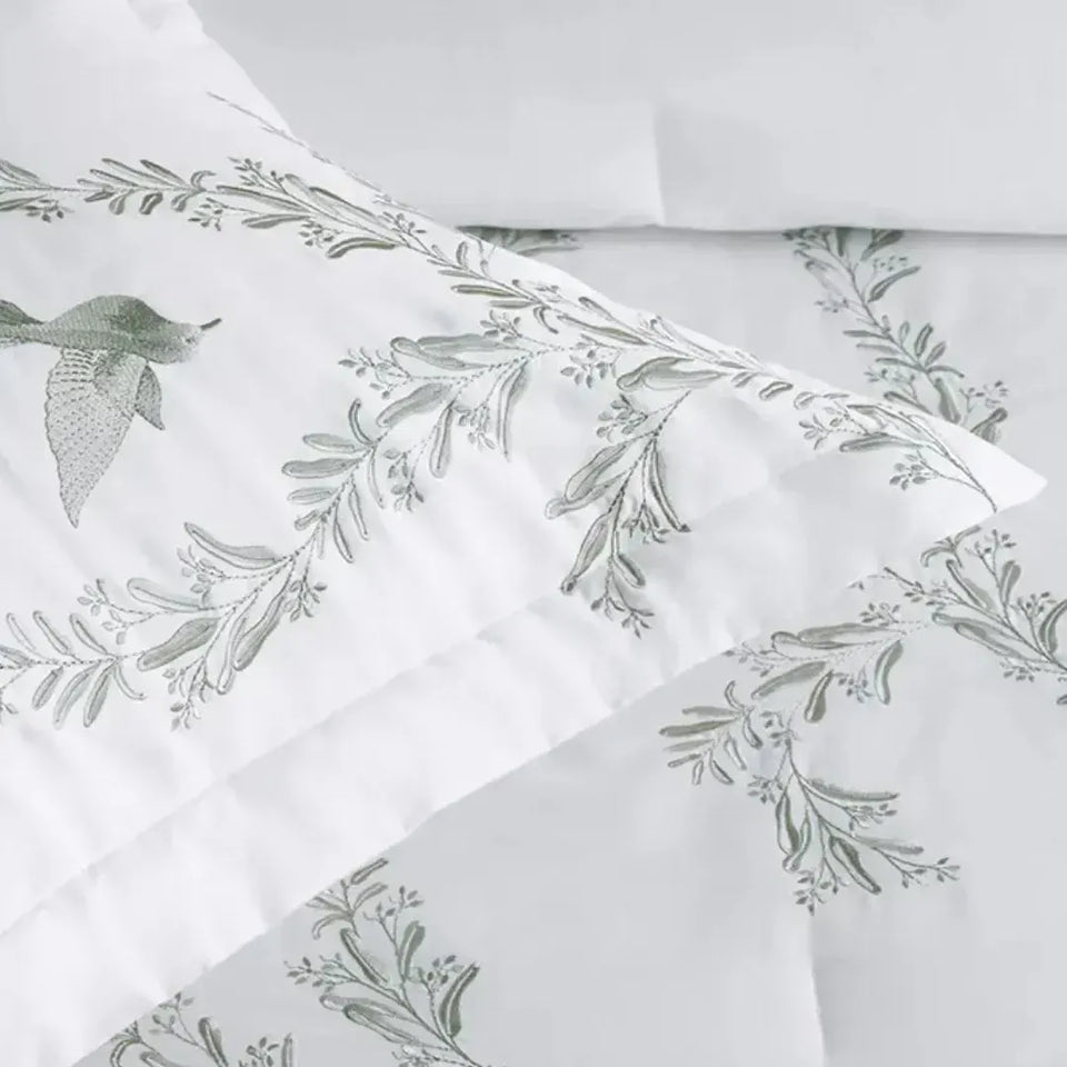 Jogo de Colcha King Pistacia 3 Pçs 300 Fios 100% Algodão Egípcio Trussardi