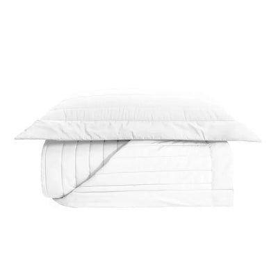 Jogo de Colcha Solteiro Monteleone 2 Pçs 200 Fios Percal 100% Algodão Branco Trussardi