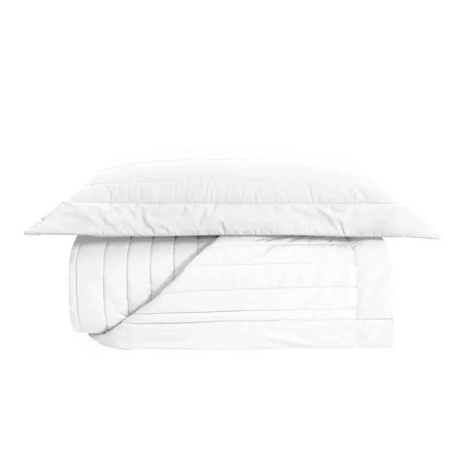 Jogo de Colcha Monteleone 200 Fios Percal 100% Algodão Branco Trussardi