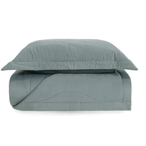 Jogo de Colcha Solteiro Novara 2 Pçs 300 Fios 100% Algodão Egípcio Azul Mare Trussardi