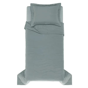 Jogo de Colcha Solteiro Novara 2 Pçs 300 Fios 100% Algodão Egípcio Azul Mare Trussardi