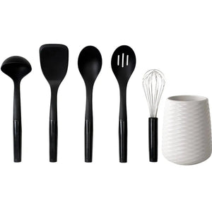 Jogo de Utensílios 6 Peças Suporte Cerâmica Luxo KitchenAid